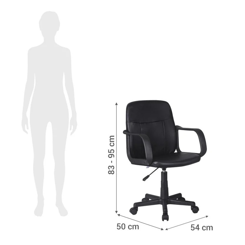 Silla de Escritorio Ejecutiva Giratoria Respaldo bajo Negra Just Home Collection