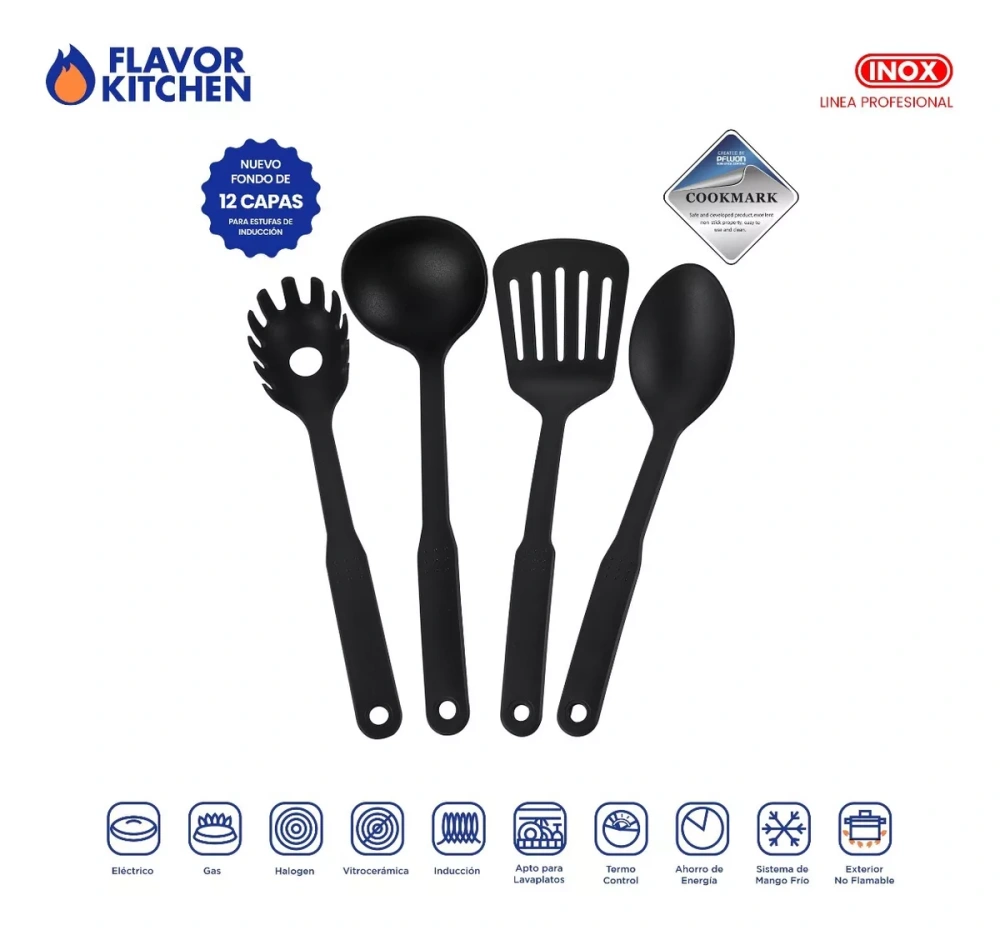 Batería De Cocina Flavor Kitchen Acero Inox Quirúrgico 26 Pz