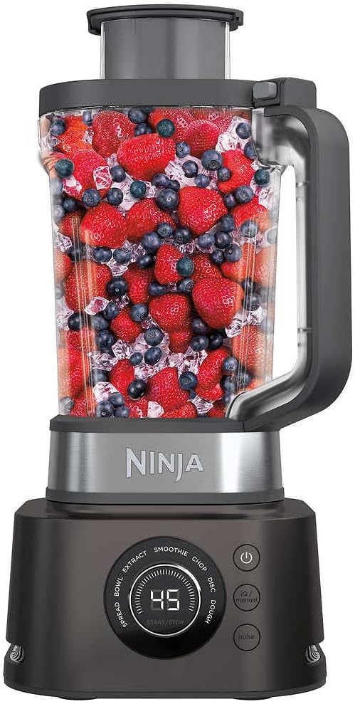 Licuadora de Uso Profesional, 7 Funciones en 1, Procesador de Alimentos y Extractor de Nutrientes, 3 Cuchillas, 2 Tapas, 2 Termos y 2 Extractores de Nutrientes CO401B