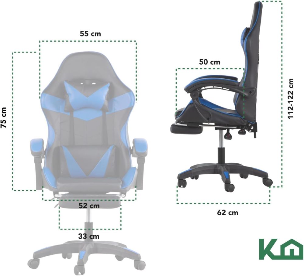 Silla ergonómica reclinable para juegos