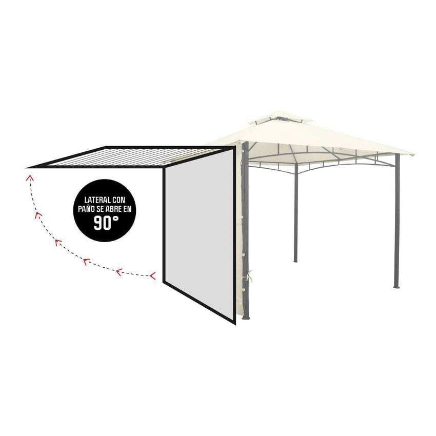 Pérgola con Lateral 3x3mt Marfil