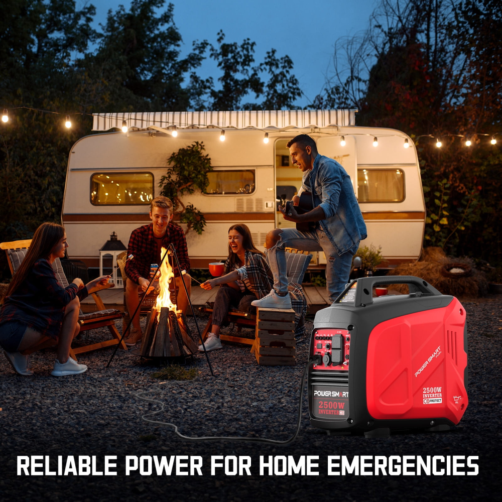 2500W Portable Inverter Gas Generator, CO Detect Super Quiet Low Oil Shutdown,for Camping