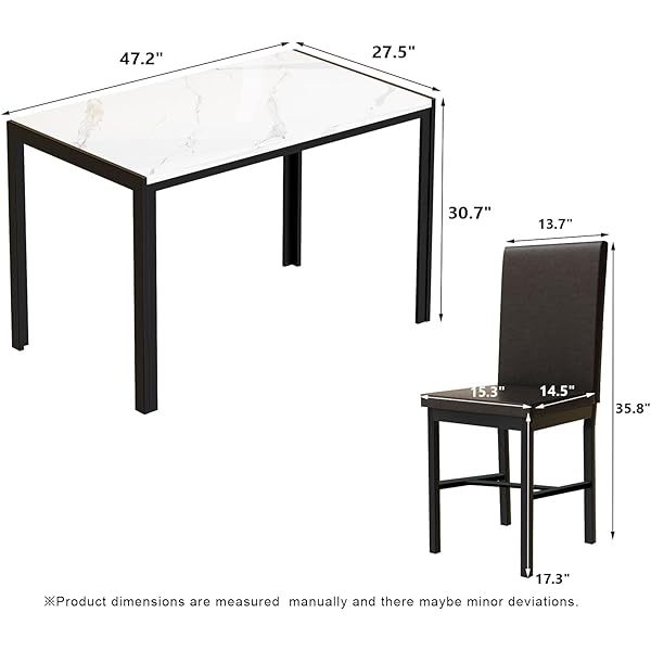Juego de mesa de comedor para 4, 5 piezas de mármol DiningTableSet