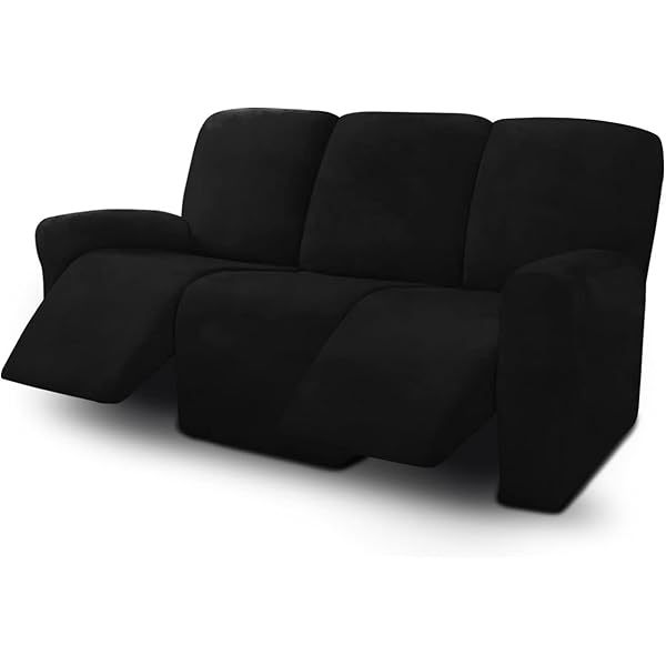 Fundas de sofá reclinables de terciopelo de 8 piezas, fundas elásticas para sofá reclinable de 3 cojines, fundas para sofá reclinable, muebles