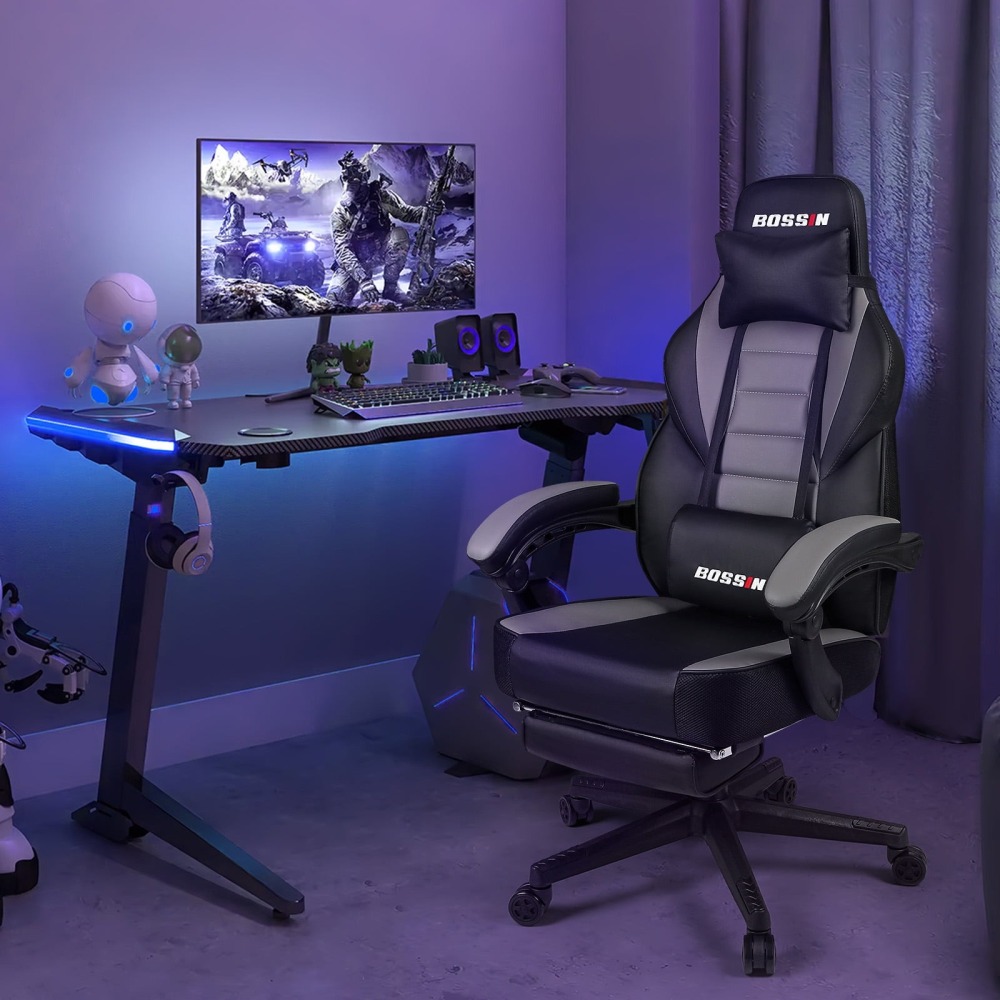 🔥 SILLA GAMER PREMIUM Waleaf - Respaldo Alto XL + Reposapiés Ajustable - Soporte Lumbar - ¡Envío Gratis!