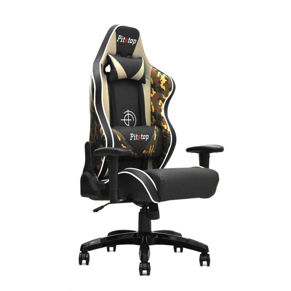SILLA GAMER JAGUAR VERDE MILITAR CON CABECERO BONNO