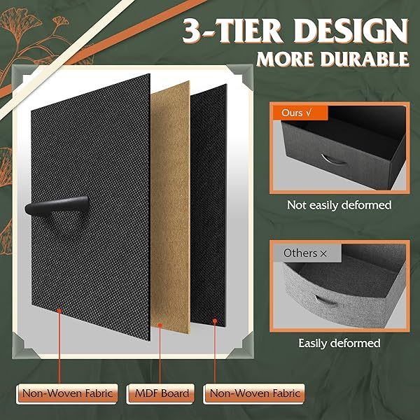 Cómoda con cajones, torre de almacenamiento de tela para dormitorio, entrada, armario, unidad organizadora de arcón alto con contenedores de tela, estructura de acero,