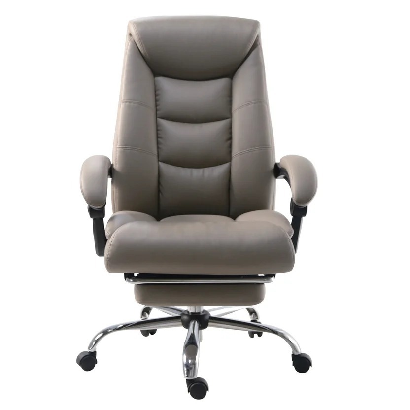 Silla de Escritorio Arnold Ergonómica Ejecutiva Giratoria Café con Base Cromada Just Home Collection