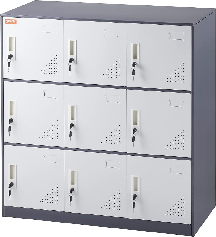 Metal Storage Cabinet with Wheels, 75'' Locking Steel Storage Cabinet with 2 Magnetic Doors and 4 Adjustable Shelves for Office, Garage, Home