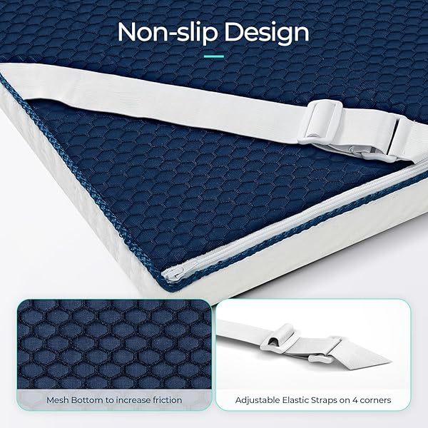 Sobrecolchón de espuma viscoelástica de 3 pulgadas California King, espuma viscoelástica con gel refrescante, sobrecolchón suave con funda Tencel™