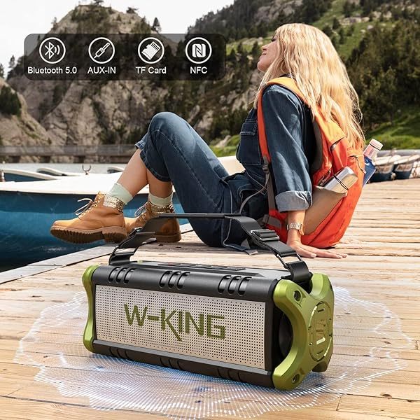 Altavoz Bluetooth, 90 W pico, 50 W RMS, altavoces portátiles Bluetooth inalámbricos, altavoz Bluetooth grande para exteriores resistente al agua IPX6