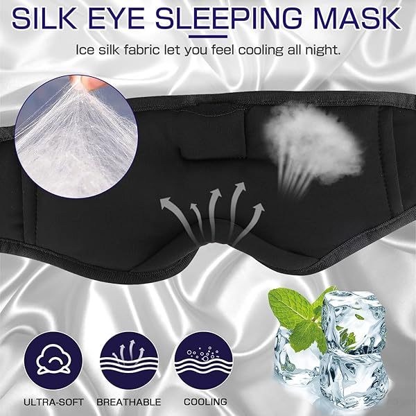 Auriculares para dormir, máscara para dormir 3D con Bluetooth, máscara para dormir con música inalámbrica, auriculares para dormir para quienes duermen de lado