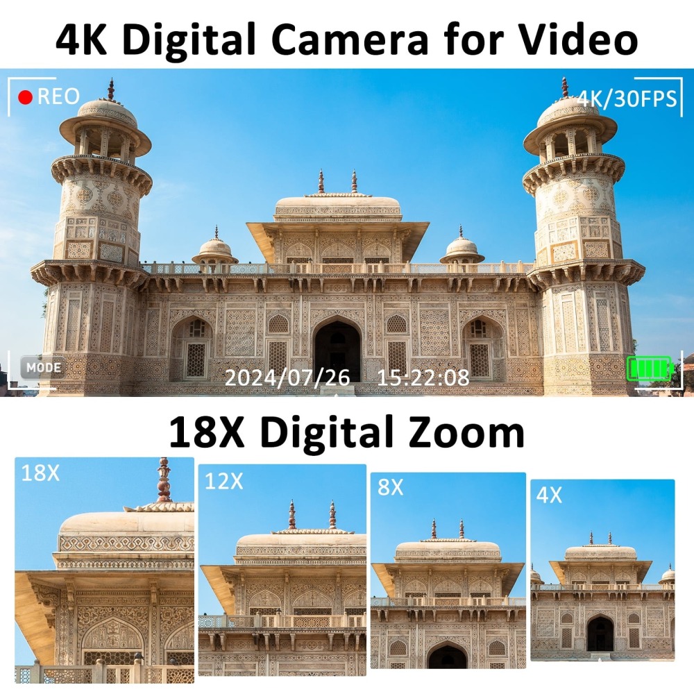Rebajas espectaculares - 4K 64MP Vlogging Camera for YouTube 3''180°Flip/ Video Cameras for Beginners