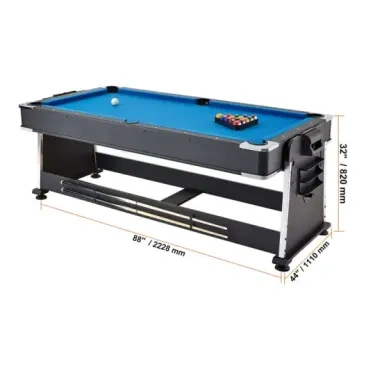 Mesa de juegos giratoria 3 en 1 con Air Hockey, billar/billar y tenis de mesa, mesa de hockey de 88 pulgadas para sala de juegos, hogar familiar, juego de juegos arcade, todos los accesorios para cada juego incluidos