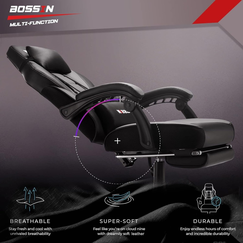 🔥 SILLA GAMER PREMIUM Waleaf - Respaldo Alto XL + Reposapiés Ajustable - Soporte Lumbar - ¡Envío Gratis!