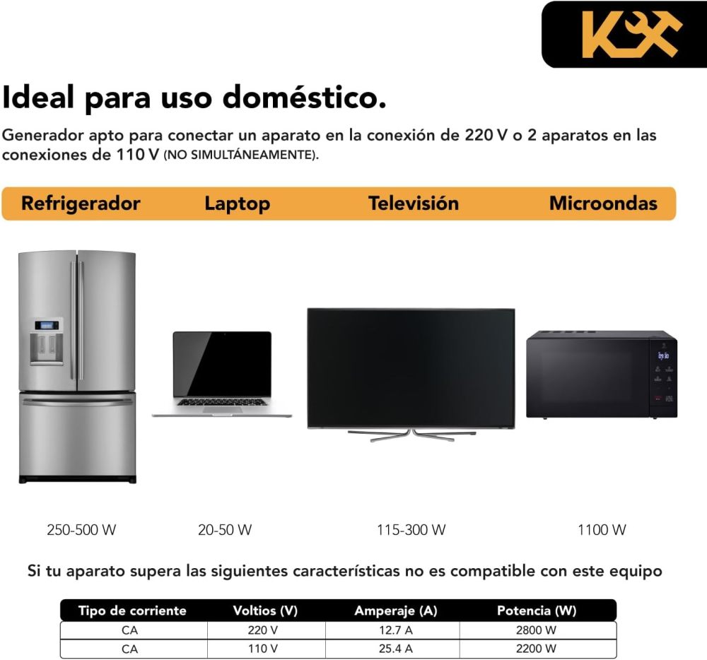 Generador De Corriente Eléctrica A Gasolina 3000 W - Motor de 1 Cilindro De 4 Tiempos - Planta De Luz Portátil - Estación De Energía - 110/220 V - 60 Hertz - Tanque de combustible 15 L
