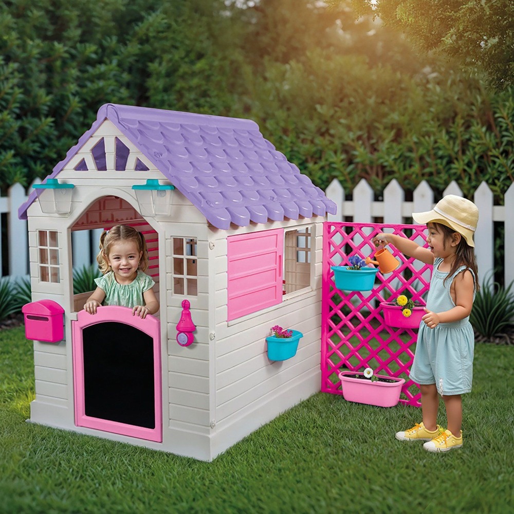 Garden Playhouse con Reja Rosada