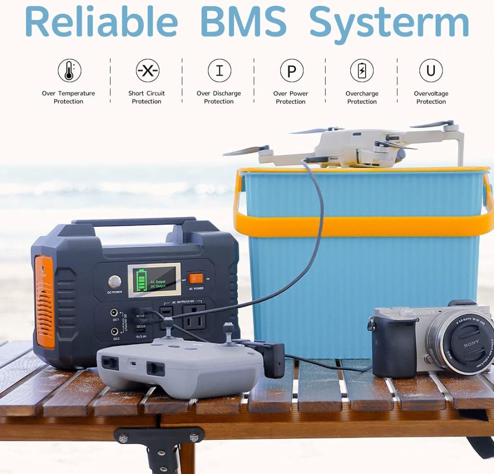 Estación de energía portátil de 200 W, 40800 mAh generador solar con salida de 110 V CA, 2 puertos CC, 3 puertos USB, fuente de alimentación de batería de reserva para CPAP Ventajas al aire última intervensión, viaje, campamento, emergencia.