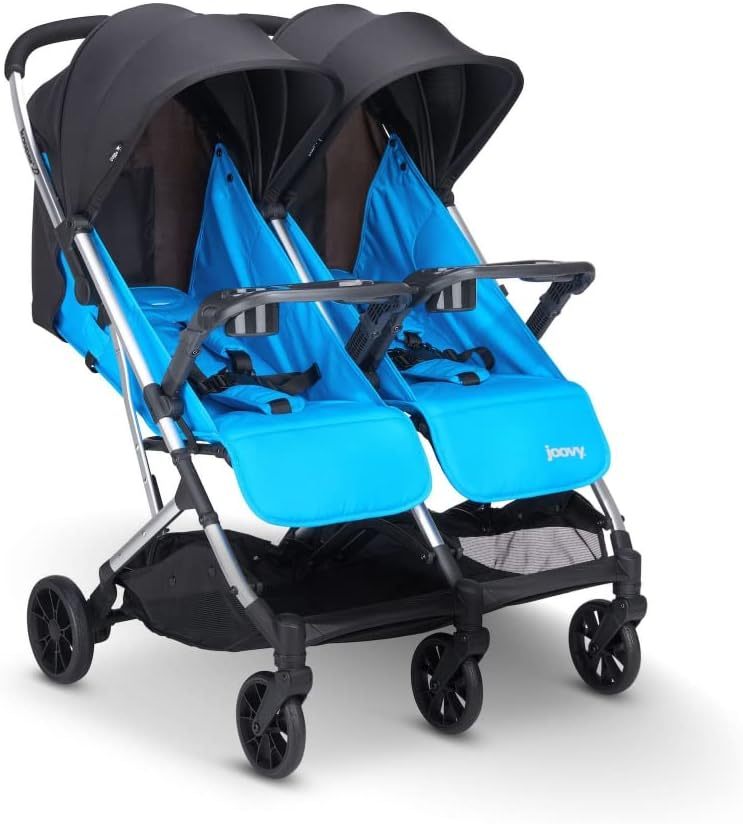 Joovy Kooper X2 carriola doble, carriola de viaje ligero, plegable compacto con bandeja
