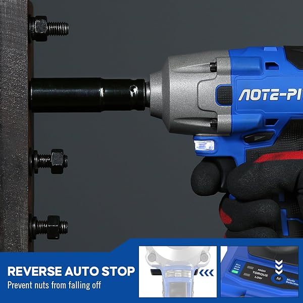 Kit de llave de impacto sin escobillas, pistola de impacto eléctrica inalámbrica de 1/2 pulgada, destornillador de impacto de alto torque de 3400 IPM