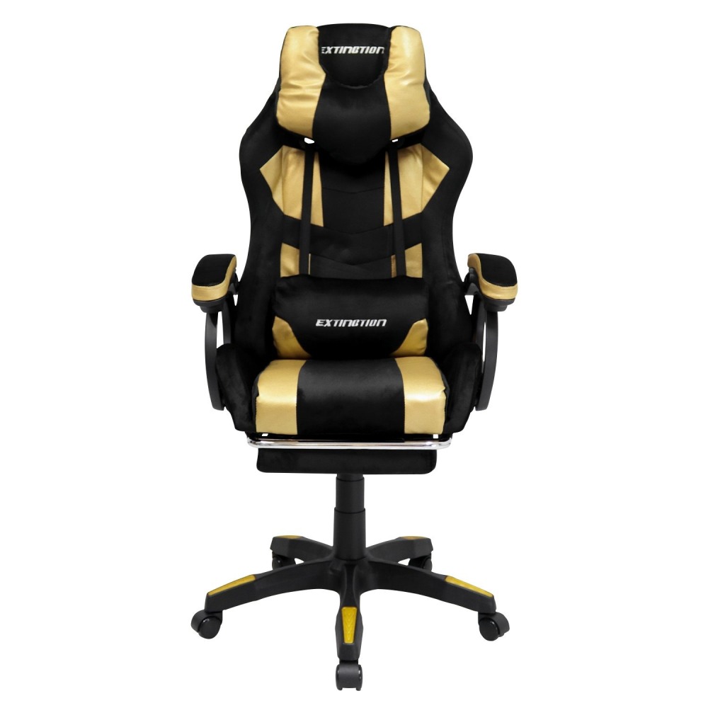 SILLA GAMER EXTINGTION SAPP GAMUZA-CUERINA COLOR DORADO
