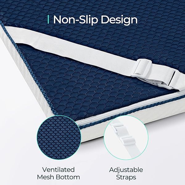 Sobrecolchón de espuma viscoelástica de 3 pulgadas California King, espuma viscoelástica con gel refrescante, sobrecolchón suave con funda Tencel™