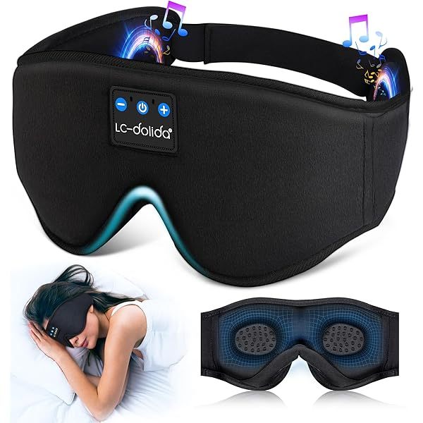 Auriculares para dormir, máscara para dormir 3D con Bluetooth, máscara para dormir con música inalámbrica, auriculares para dormir para quienes duermen de lado