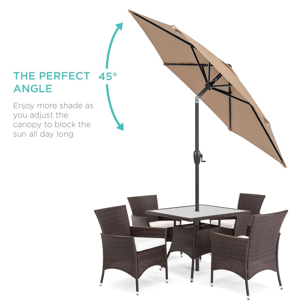 🔥 OFERTA: Sombrilla Exterior 2.3m EXTRA RESISTENTE - Sistema Inclinación con 1 Botón + Manivela Suave - Best Choice