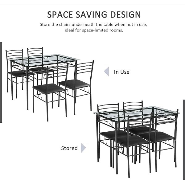 Mesa de comedor con 4 sillas [4 manteles individuales incluidos, negro, 43,3 x 27,5 x 30, 15,7 x 16,9 x 33,8] Juego de mesa de comedor negro para 4