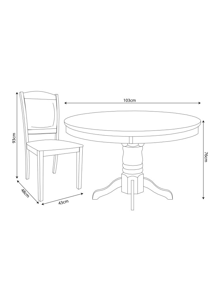 Juego de Comedor Julieta + 4 Sillas