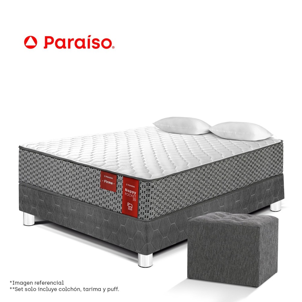 Cama Nappy Pockket 20 2 Plazas + Puff