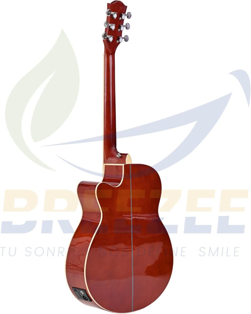 Guitarra Electroacústica de 40” Diseñada sobre Abeto, Merbau, Okume y Palisandro. Acabado de Barniz en Pulverización, Incluye Set de Accesorios Completo para Principiante