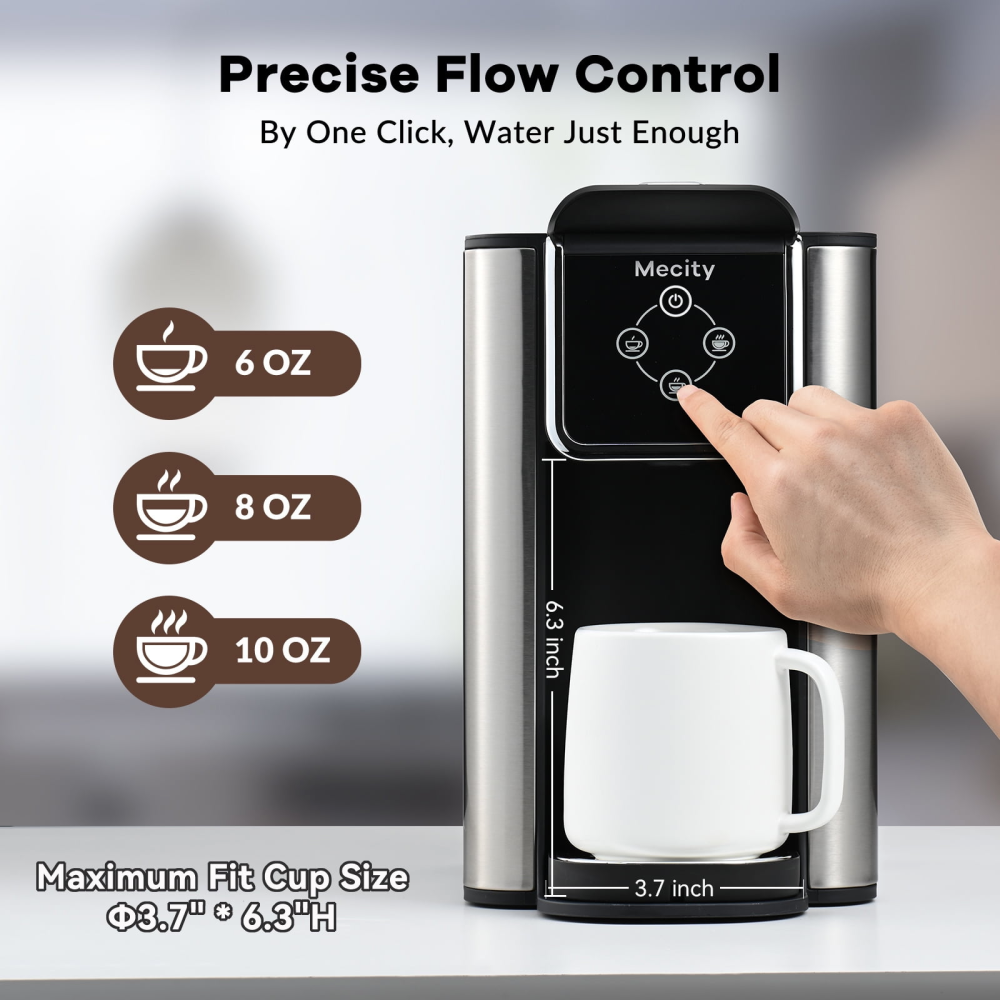 Cafetera monodosis 3 en 1, compatible con cápsulas en polvo, 120 V, depósito de agua de 50 oz, descalcificadora de té, color negro