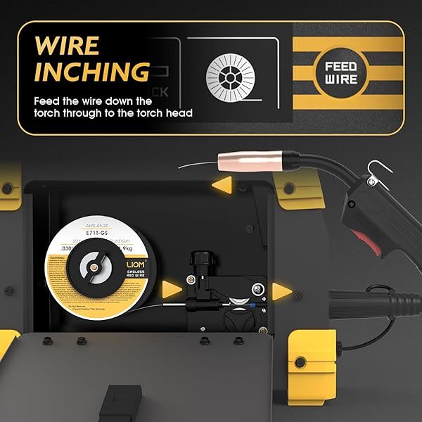135A MIG Welder Flux Core 110V MIG Soldador sin gas MIG/Lift TIG/Stick Máquina de soldadura 3 en 1 IGBT DC Inversor con visualización LCD Soldador MIG de flujo 135A 110V