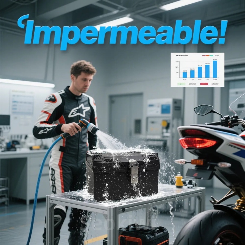 Caja Trasera Para Moto Cajuela 65l Con Cascos Muy Resistente