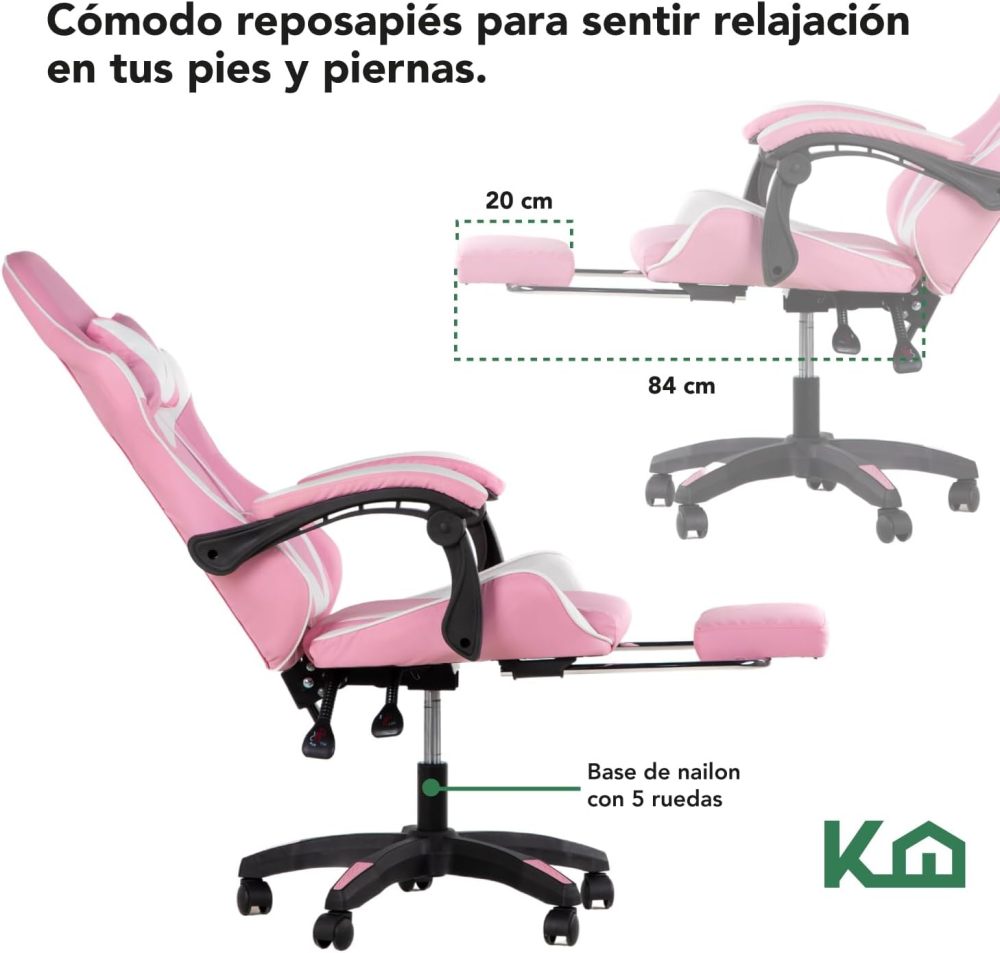 Silla ergonómica reclinable para juegos