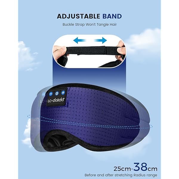 Auriculares para dormir, máscara para dormir 3D con Bluetooth, máscara para dormir con música inalámbrica, auriculares para dormir para quienes duermen de lado