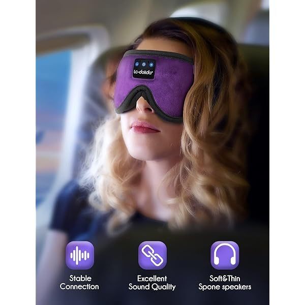 Auriculares para dormir, máscara para dormir 3D con Bluetooth, máscara para dormir con música inalámbrica, auriculares para dormir para quienes duermen de lado