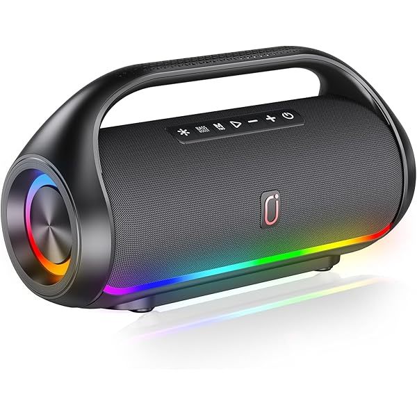 Altavoz Bluetooth, altavoz Bluetooth portátil resistente al agua con graves potentes y luces LED