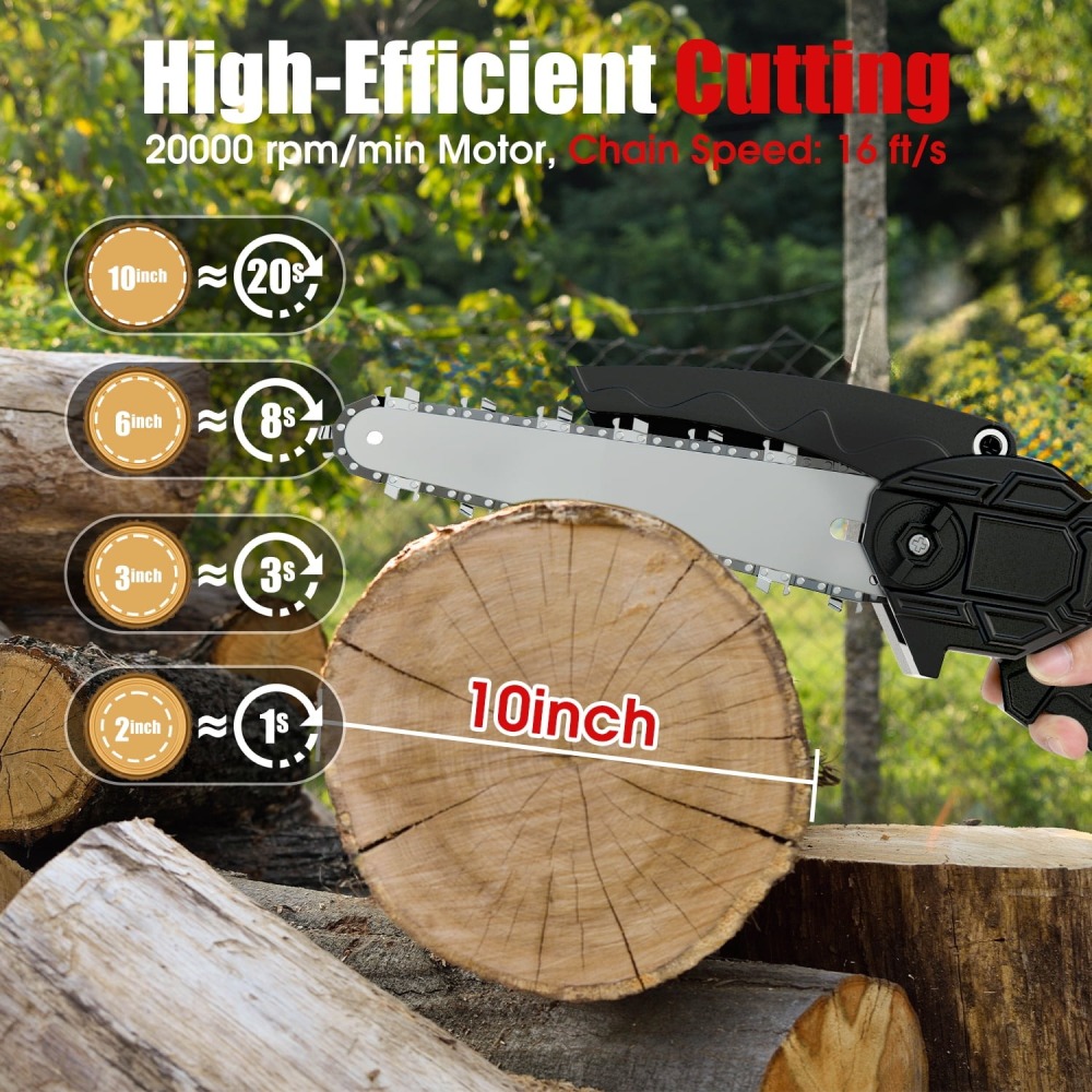 🔥 OFERTA: Motosierra Eléctrica Pequeña Qunler - Sin Cable - Seguridad con Bloqueo - Para Madera y Jardín
