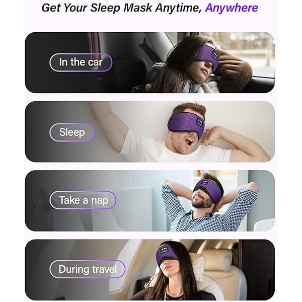 Auriculares para dormir, máscara para dormir 3D con Bluetooth, máscara para dormir con música inalámbrica, auriculares para dormir para quienes duermen de lado