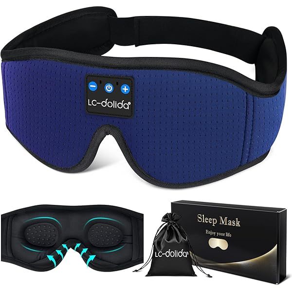 Auriculares para dormir, máscara para dormir 3D con Bluetooth, máscara para dormir con música inalámbrica, auriculares para dormir para quienes duermen de lado