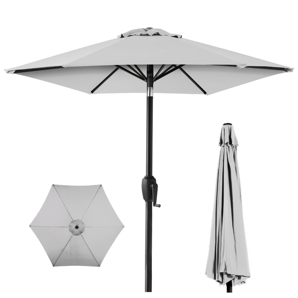 🔥 OFERTA: Sombrilla Exterior 2.3m EXTRA RESISTENTE - Sistema Inclinación con 1 Botón + Manivela Suave - Best Choice