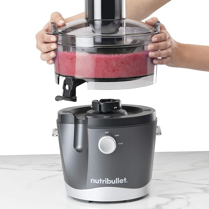 NBJ50100 - Máquina centrífuga para exprimidor de frutas, verduras y alimentos, 27 onzas/1,5 litros, 800 vatios, gris