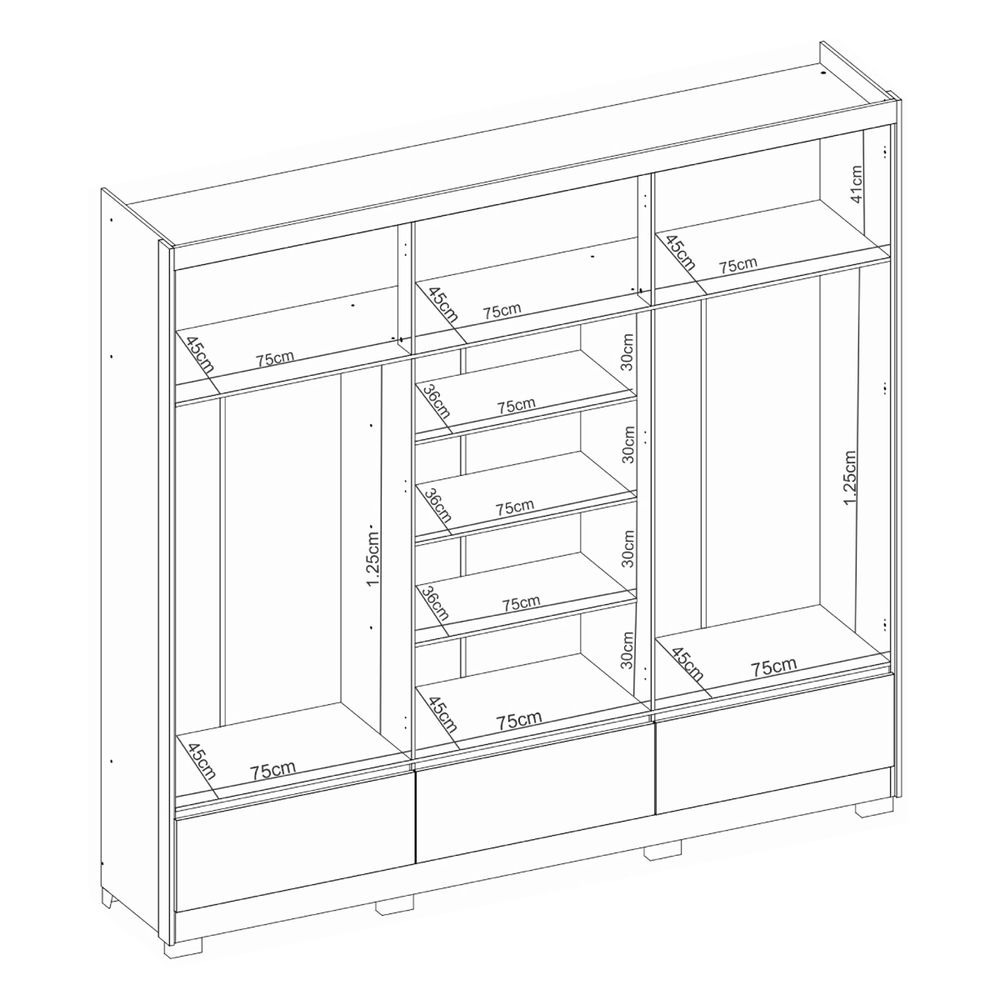 Ropero Paul 6 Puertas 3 Cajones Almendra Off White