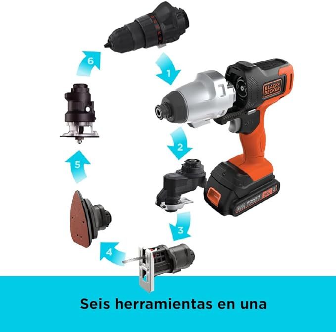 Juego de Herramientas con 6 Accesorios BDCDMT1206KITC