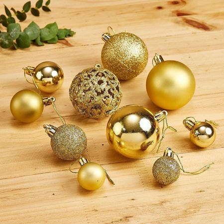 Navideño Colección Dorada: Árbol de navidad con Berries 210cm y 864 ramas + 88 Bolas Doradas + 10m de 200 luces LED Cálida