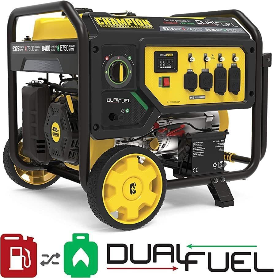 Carb Generador portátil Dual Fuel, 9375-watt