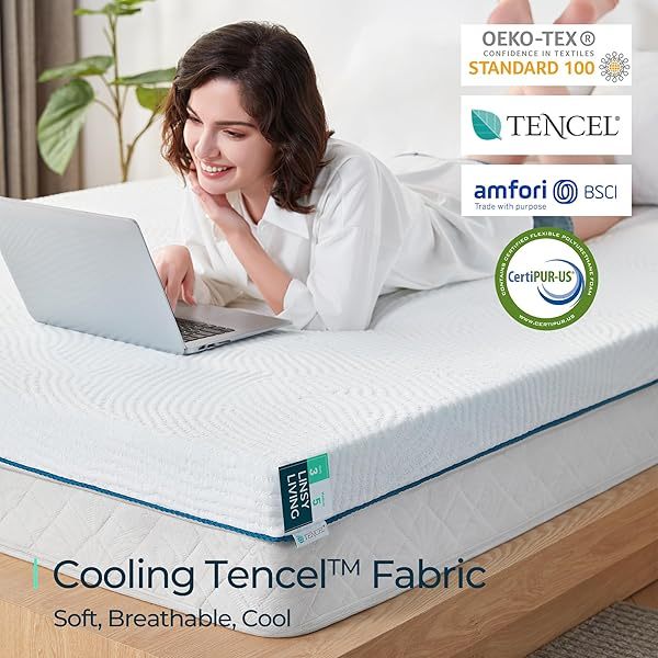 Sobrecolchón de espuma viscoelástica de 3 pulgadas California King, espuma viscoelástica con gel refrescante, sobrecolchón suave con funda Tencel™
