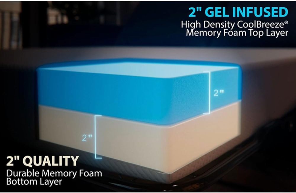 DynastyMattress Colchón de Espuma viscoelástica de Gel frío de 4 Pulgadas para sofá Plegable Convertible